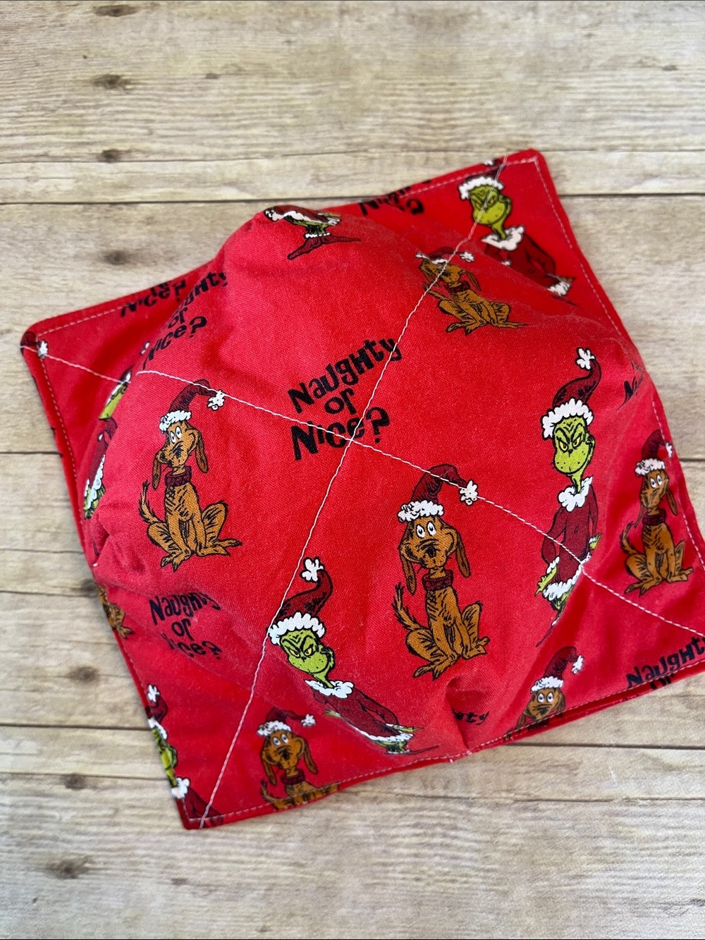Microwave Bowl Cozy Grinch & Characters Christmas Reversible Gift Basket Cotton